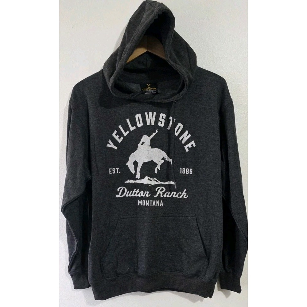 Yellowstone Dutton Ranch Hoodie Pullover Gray Cowboy Western Unisex Sz S‎ Rodeo